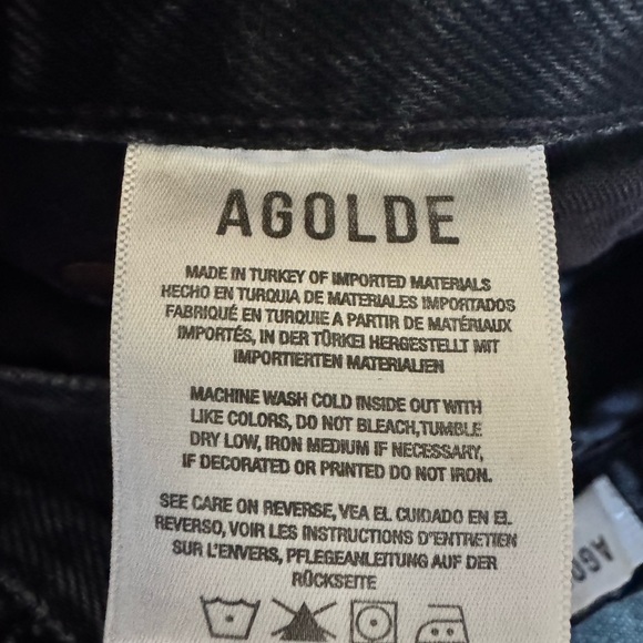 Agolde 90’s Jean Distressed Black Size 26 - Picture 5 of 8